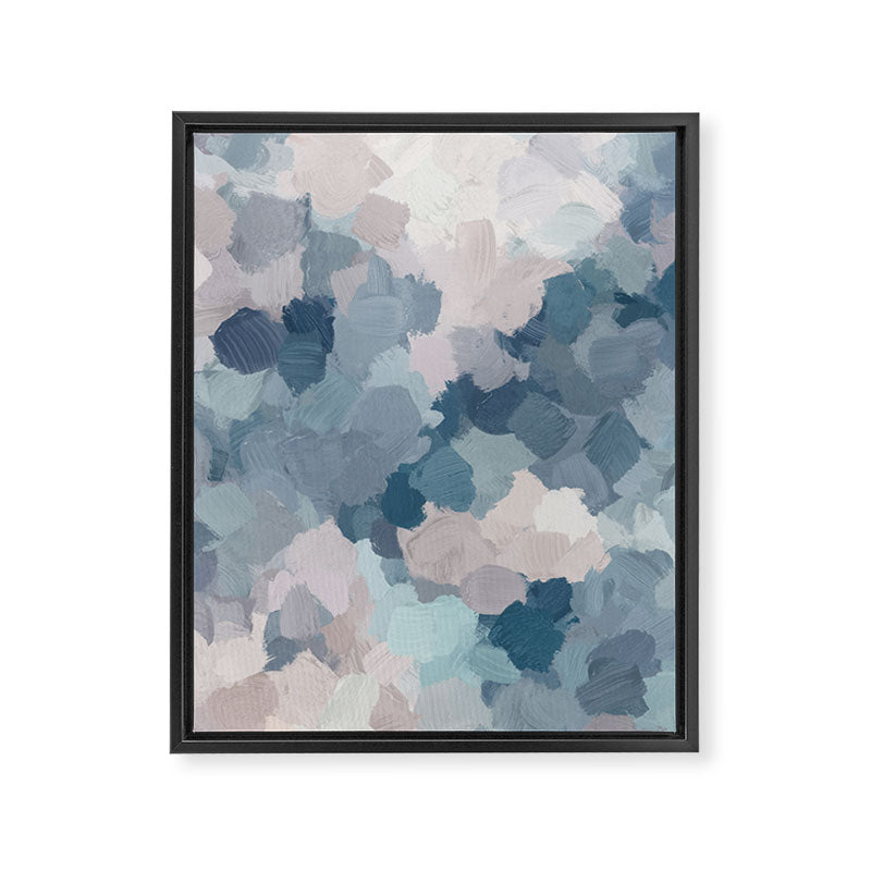 Beautiful Breeze I - Mint Aqua Navy Indigo Blue Blush Pink Abstract Painting, Modern Wall Art Framed Canvas Print Gallery Image 6