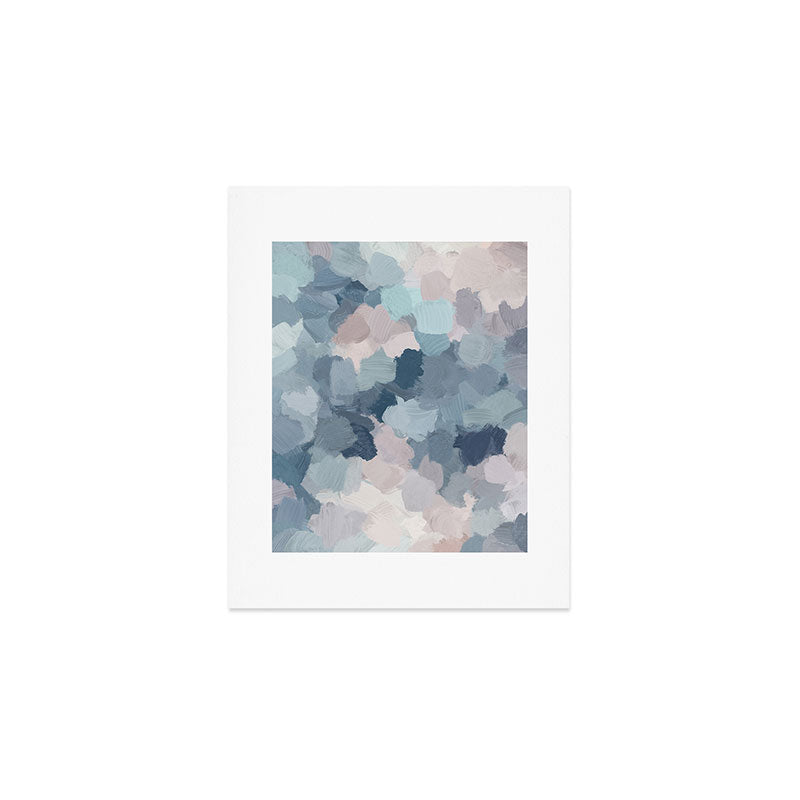 Beautiful Breeze II - Mint Aqua Navy Indigo Blue Blush Pink Abstract Nature Ocean Painting Art Print Art Print Gallery Image 1