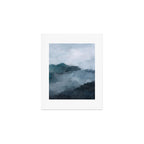 Big Wave Sunset - Navy Blue Surf Indigo Light Blue Clouds Abstract Nature Ocean Painting Art Print Art Print Gallery Image 1