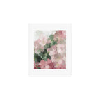 Blurry Bouquet - Forest Green Fuchsia Blush Dark Pink Abstract Flower Nature Painting Art Print Art Print Gallery Image 1
