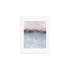 Blushing Seas - Pink Mauve Purple Navy Light Blue Abstract Painting Modern Ocean Waves Horizon Art Print Gallery Image 1