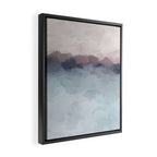 Blushing Seas - Pink Mauve Purple Navy Light Blue Abstract Painting Modern Ocean Waves Horizon Framed Canvas Print Gallery Image 2