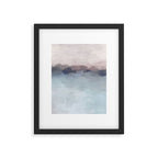 Blushing Seas - Pink Mauve Purple Navy Light Blue Abstract Painting Modern Ocean Waves Horizon Framed Art Print Gallery Image 5