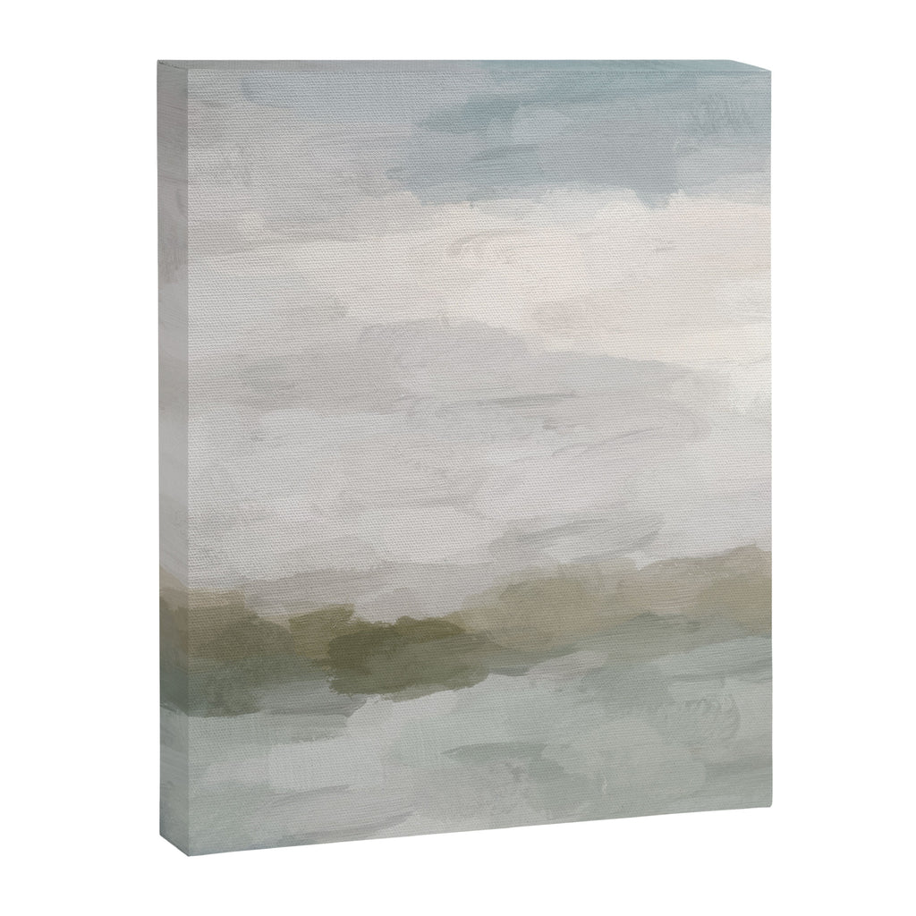 Break in the Weather I - Gray Blue Sage Green Sunrise Abstract Nature Ocean Painting Art Print Canvas Print Gallery Image 6