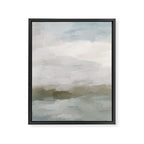 Break in the Weather I - Gray Blue Sage Green Sunrise Abstract Nature Ocean Painting Art Print Framed Canvas Print Gallery Image 6