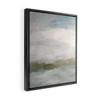 Break in the Weather I - Gray Blue Sage Green Sunrise Abstract Nature Ocean Painting Art Print Framed Canvas Print Gallery Image 2
