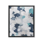 Clouds Before Space - Navy Indigo Turquoise Blue White Gray Mint Abstract Air Painting Art Framed Canvas Print Gallery Image 6