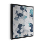 Clouds Before Space - Navy Indigo Turquoise Blue White Gray Mint Abstract Air Painting Art Framed Canvas Print Gallery Image 2