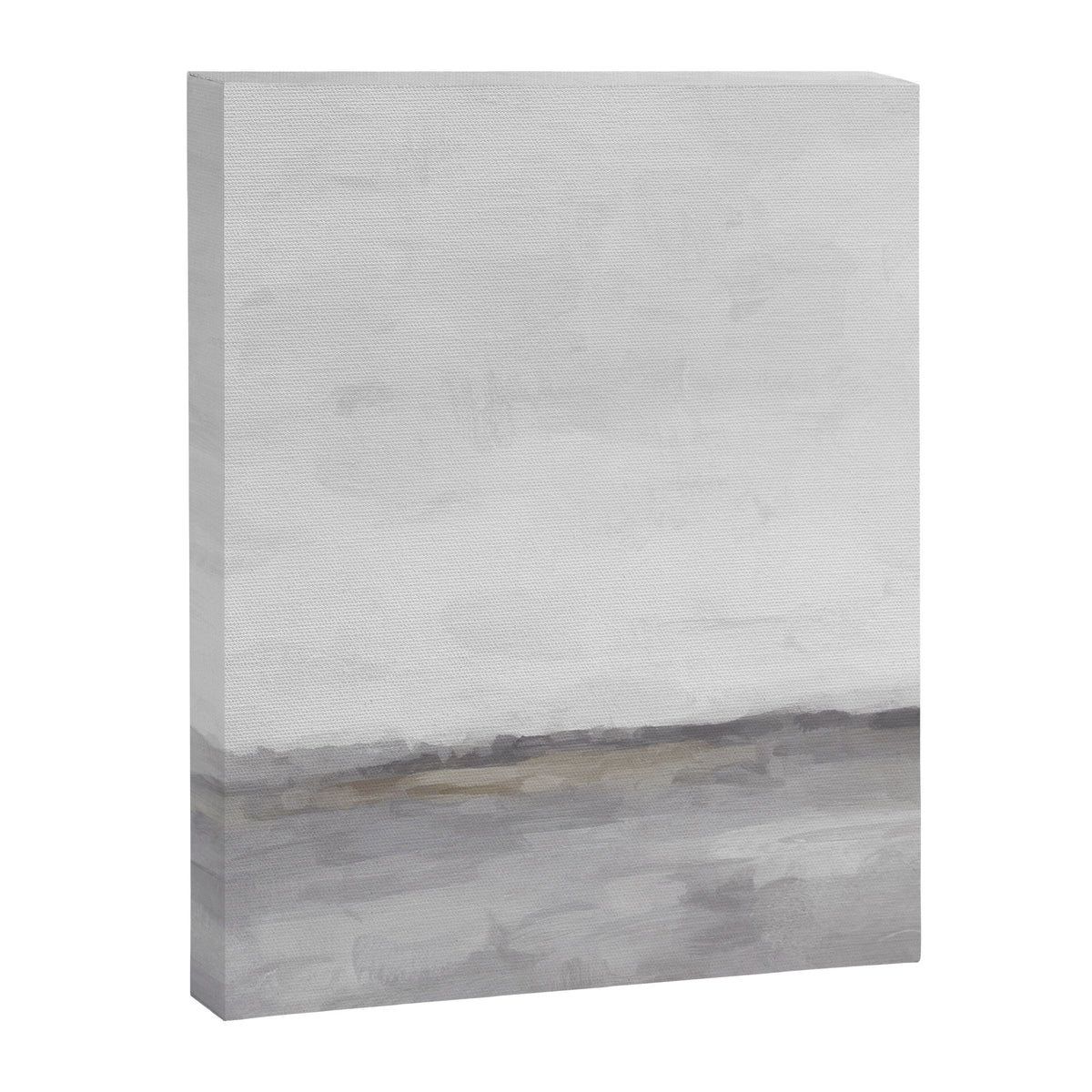 Cloudy Horizon I - Light & Dark Gray with Gold Charcoal Grey Abstract Painting, Modern Wall Art, Canvas Print Gallery Image 6