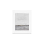 Cloudy Horizon I - Light & Dark Gray with Gold Charcoal Grey Abstract Painting, Modern Wall Art, Art Print Gallery Image 1