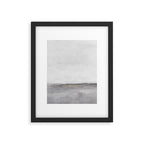 Cloudy Horizon I - Light & Dark Gray with Gold Charcoal Grey Abstract Painting, Modern Wall Art, Framed Art Print Gallery Image 5