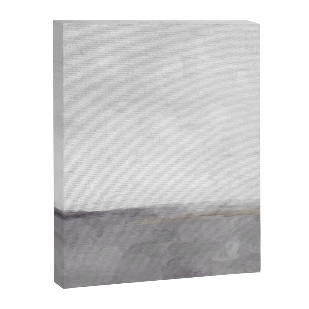 Cloudy Horizon II - Light & Dark Gray with Gold Charcoal Grey Abstract Painting, Modern Wall Art, Canvas Print Gallery Image 6