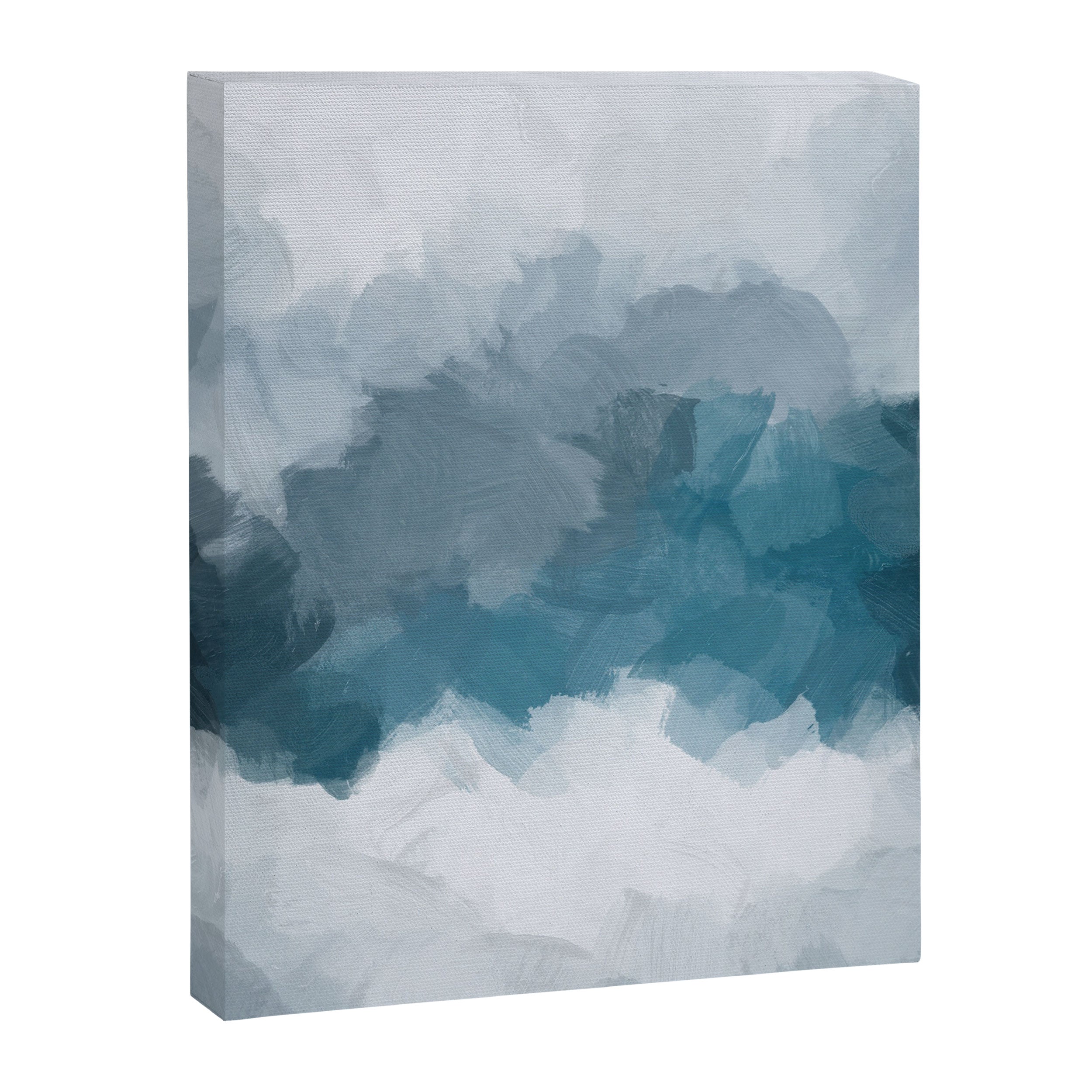 Cold Mountain - Blue Gray Navy Indigo Abstract Snow Nature Winter Rustic Painting Art Print Canvas Print Gallery Image 6