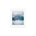 Cold Mountain - Blue Gray Navy Indigo Abstract Snow Nature Winter Rustic Painting Art Print Art Print Gallery Image 1