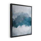 Cold Mountain - Blue Gray Navy Indigo Abstract Snow Nature Winter Rustic Painting Art Print Framed Canvas Print Gallery Image 2