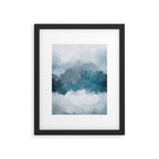 Cold Mountain - Blue Gray Navy Indigo Abstract Snow Nature Winter Rustic Painting Art Print Framed Art Print Gallery Image 5