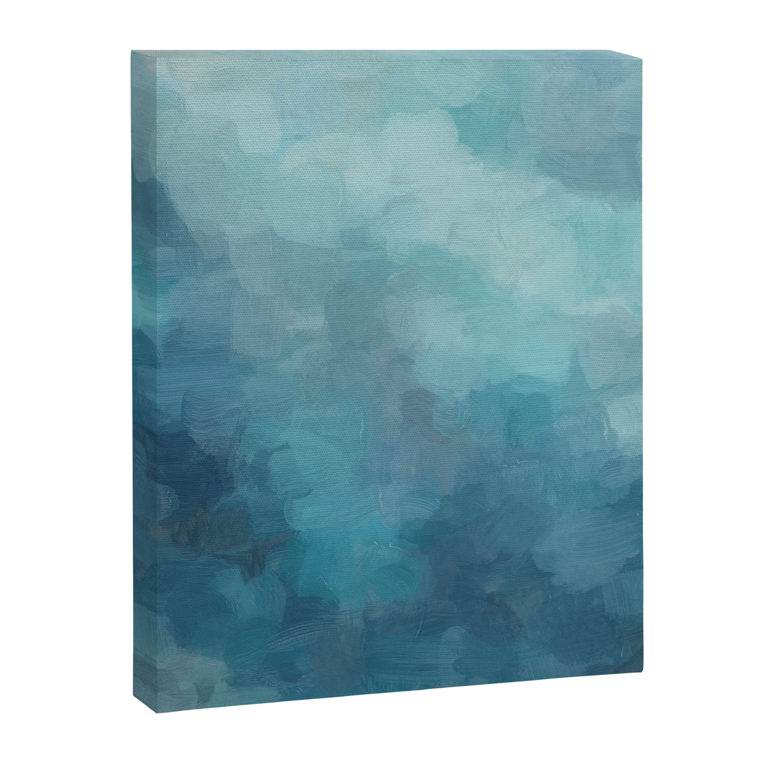 Diving in Deeper - Mint Aqua Turquoise Navy Blue Nautical Abstract Painting Modern Minimal Art Canvas Print Gallery Image 6