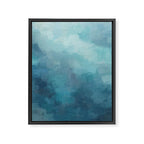 Diving in Deeper - Mint Aqua Turquoise Navy Blue Nautical Abstract Painting Modern Minimal Art Framed Canvas Print Gallery Image 6