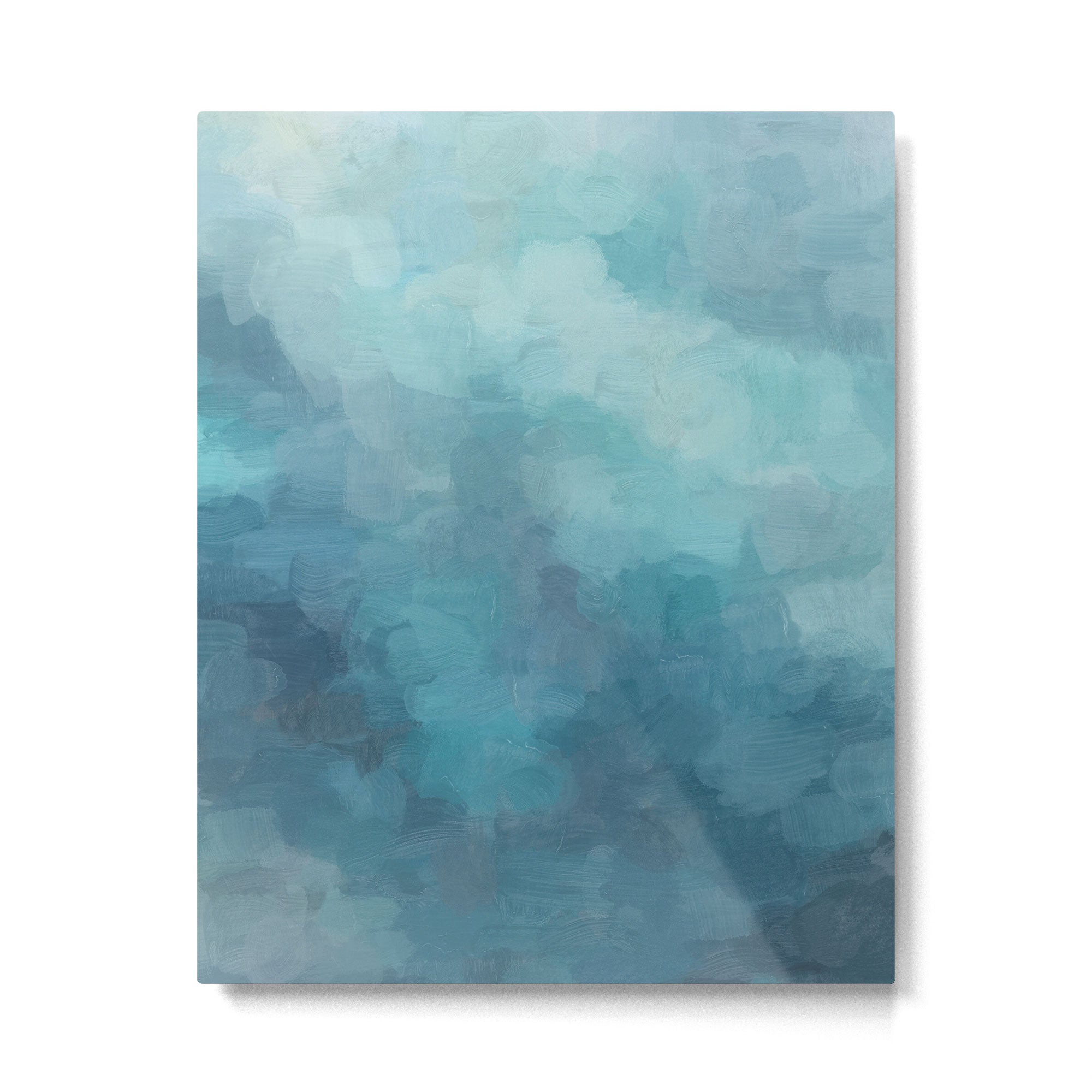 Diving in Deeper - Mint Aqua Turquoise Navy Blue Nautical Abstract Painting Modern Minimal Art Metal Print Gallery Image 4