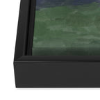 Driving to the Valley - Rainy Blue Skies Navy Indigo Horizon Green Grass Abstract Nature Farmhouse Framed Canvas Print Gallery Image 3