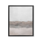 Dune Hill - Gray Clouds Beige Sandy Beach Coastal Abstract Nature Painting Art Print Wall Decor  Framed Canvas Print Gallery Image 6