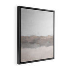 Dune Hill - Gray Clouds Beige Sandy Beach Coastal Abstract Nature Painting Art Print Wall Decor  Framed Canvas Print Gallery Image 2