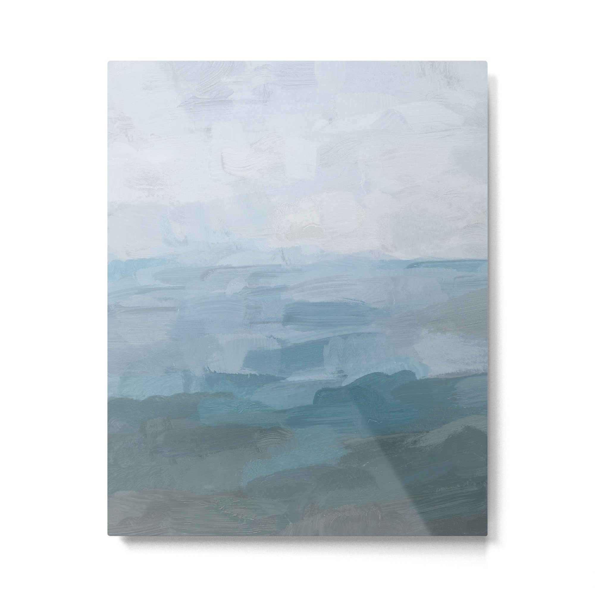 Early Riser - Sky Denim Teal Blue Abstract Nature Ocean Painting Art Print Wall Decor  Metal Print Gallery Image 4
