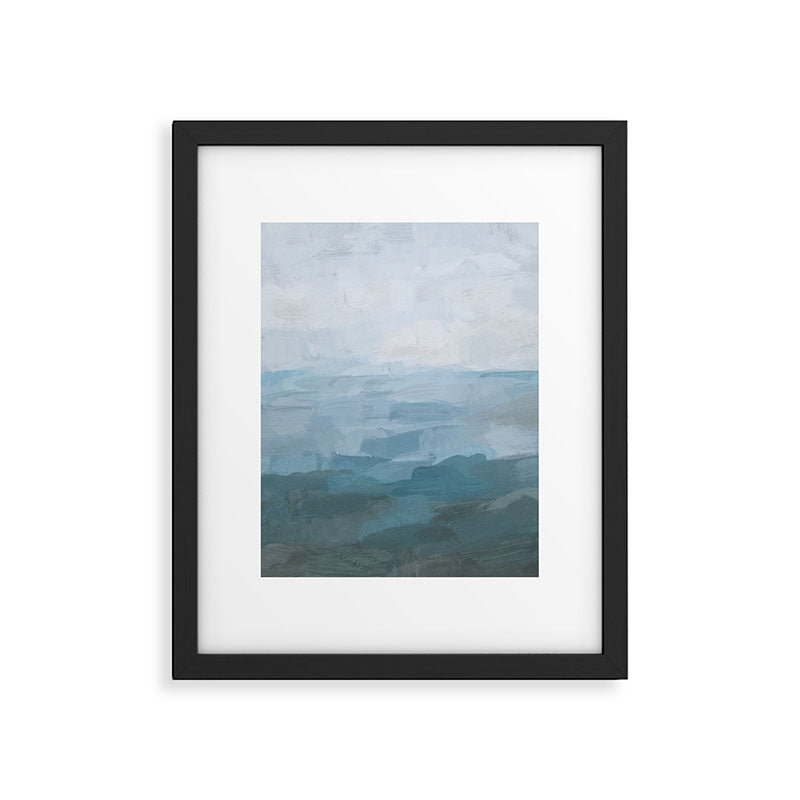Early Riser - Sky Denim Teal Blue Abstract Nature Ocean Painting Art Print Wall Decor  Framed Art Print Gallery Image 5