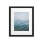 Early Riser - Sky Denim Teal Blue Abstract Nature Ocean Painting Art Print Wall Decor  Framed Art Print Gallery Image 5