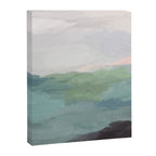 Farmland Sunset I - Seafoam Green Mint Black Blush Pink Abstract Nature Land Art Painting Canvas Print Gallery Image 6