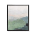 Farmland Sunset III - Seafoam Green Mint Black Blush Pink Abstract Nature Land Art Painting Framed Canvas Print Gallery Image 6