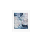 Final Flourishing - Navy Indigo Gray Blue Blush Pink Lavender Abstract Floral Spring Wall Art Art Print Gallery Image 1