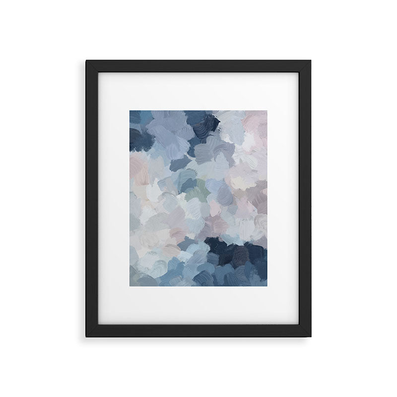Final Flourishing - Navy Indigo Gray Blue Blush Pink Lavender Abstract Floral Spring Wall Art Framed Art Print Gallery Image 4