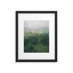 Foggy Hills - Gray Green Abstract Nature Scenic Painting Art Print Wall Decor  Framed Art Print Gallery Image 5