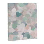 Fuzzy Flowers II - Mint Seafoam Green Dusty Rose Blush Pink Pastel Abstract Flower Painting Art Canvas Print Gallery Image 3