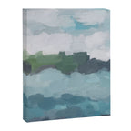 Island in the Distance II - Aqua Blue Green Navy Ocean Horizon Abstract Nature Coastal Painting Art Canvas Print Gallery Image 6