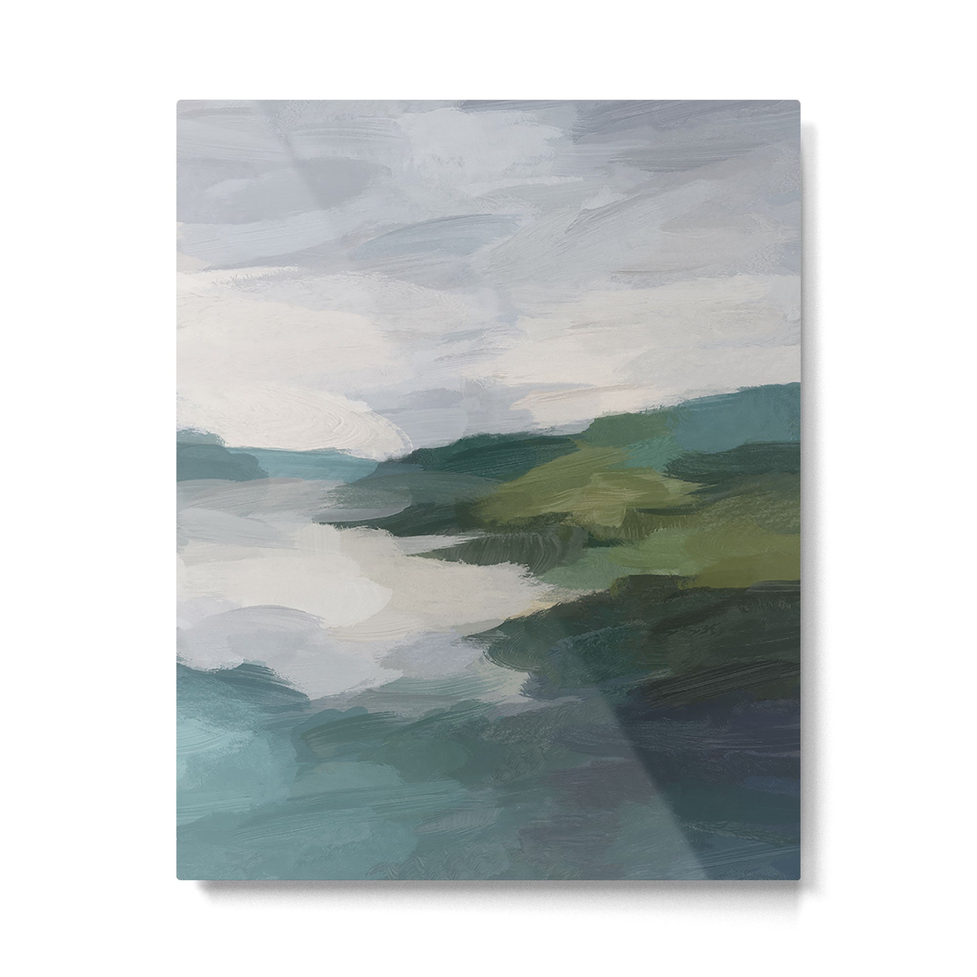 Lake Horizon II - Blue Green Abstract Nature Water Landscape Art Print Metal Print Gallery Image 4