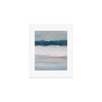 Lullaby Waves I - Dark Teal Blue White Pink Light Blue Modern Art, Ocean Waves Diptych Nursery Beach Art Print Gallery Image 1