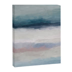 Lullaby Waves III - Dark Teal Blue White Pink Light Blue Modern Art, Ocean Waves Nursery Beach Canvas Print Gallery Image 6
