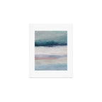 Lullaby Waves III - Dark Teal Blue White Pink Light Blue Modern Art, Ocean Waves Nursery Beach Art Print Gallery Image 1