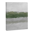 Marsh Clouds - Green Grass Moss Nature Gray Cloudy Horizon Abstract Painting Art Print Wall Decor  Canvas Print Gallery Image 6