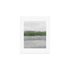 Marsh Clouds - Green Grass Moss Nature Gray Cloudy Horizon Abstract Painting Art Print Wall Decor  Art Print Gallery Image 1