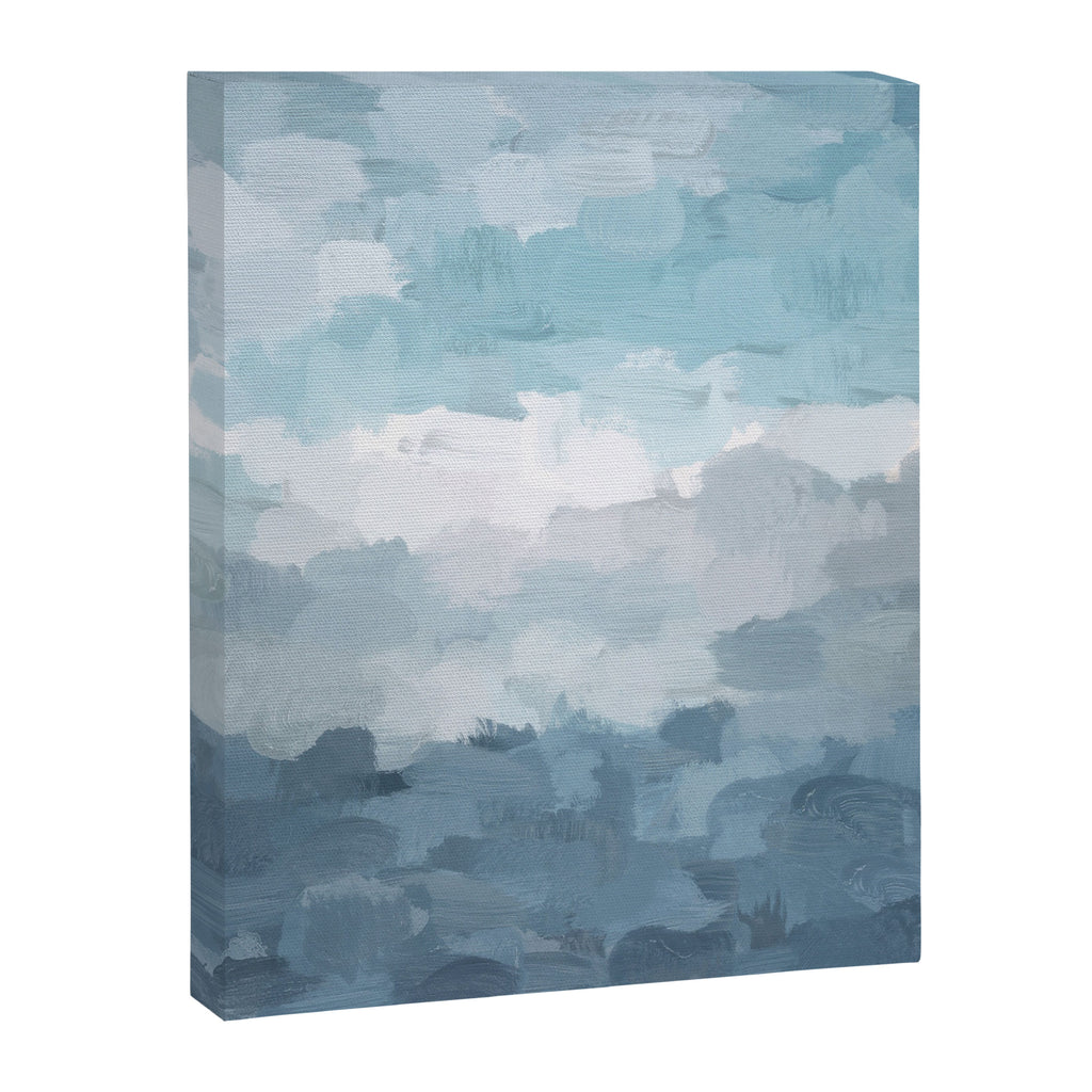 Nightfall Sailing - Indigo Navy Sky Blue Gray White Ocean Horizon Abstract Sea Rainy Cloudy Stormy Canvas Print Gallery Image 6
