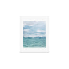 Ocean Clouds - Mint Blue White Gray Abstract Wall Art Painting Art Print Gallery Image 1