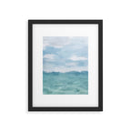 Ocean Clouds - Mint Blue White Gray Abstract Wall Art Painting Framed Art Print Gallery Image 5