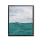 Out to Sea - Aqua Turquoise Mint Waves Horizon Abstract Nature Ocean Painting Art Print Wall Decor  Framed Canvas Print Gallery Image 6