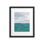 Out to Sea - Aqua Turquoise Mint Waves Horizon Abstract Nature Ocean Painting Art Print Wall Decor  Framed Art Print Gallery Image 5