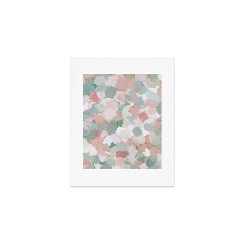 Paris Peonies - Coral Peach Pink Sage Green Mint Spring Flowers Abstract Nature Painting Art Art Print Gallery Image 1