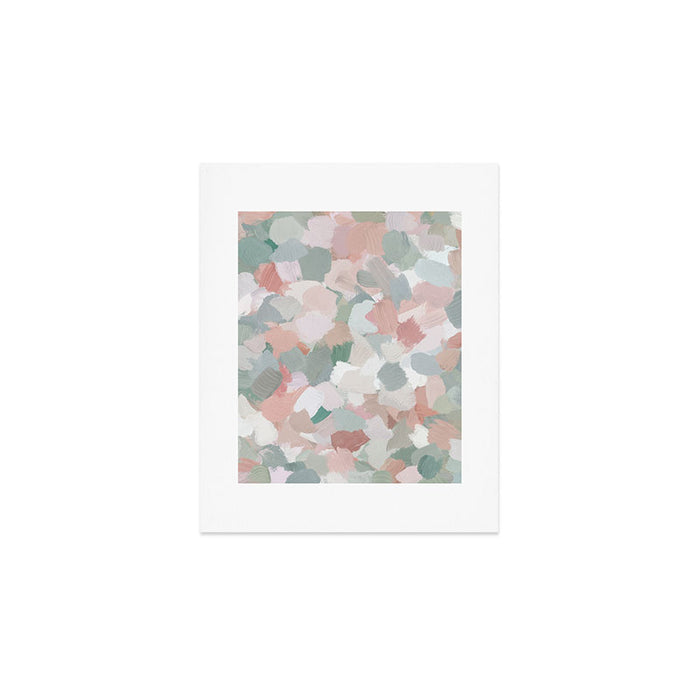Paris Peonies - Coral Peach Pink Sage Green Mint Spring Flowers Abstract Nature Painting Art Art Print Gallery Image 1