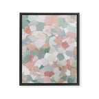 Paris Peonies - Coral Peach Pink Sage Green Mint Spring Flowers Abstract Nature Painting Art Framed Canvas Print Gallery Image 6